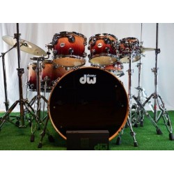 DW Collector's Exotic VLT TWISTED OLIVE NATURAL TO CANDY BURGUNDY batteria 7 pezzi