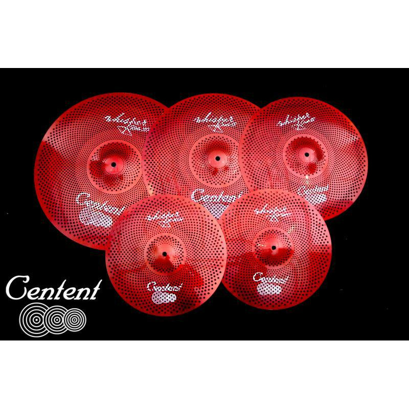 CENTENT CYMBALS SILENT LOW VOLUME PIATTI SILENZIOSI COLORE ROSSO 14/16/18/20" + BORSA