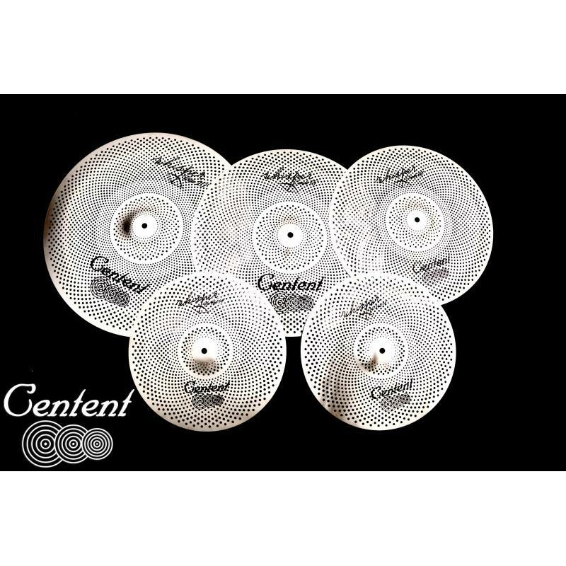 CENTENT CYMBALS SILENT WHISPER LOW VOLUME PIATTI SILENZIOSI COLORE ARGENTO 14/16/18/20" + BORSA